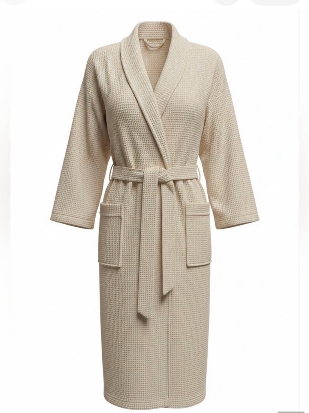 Line and Dot- Waffle Robe - beige